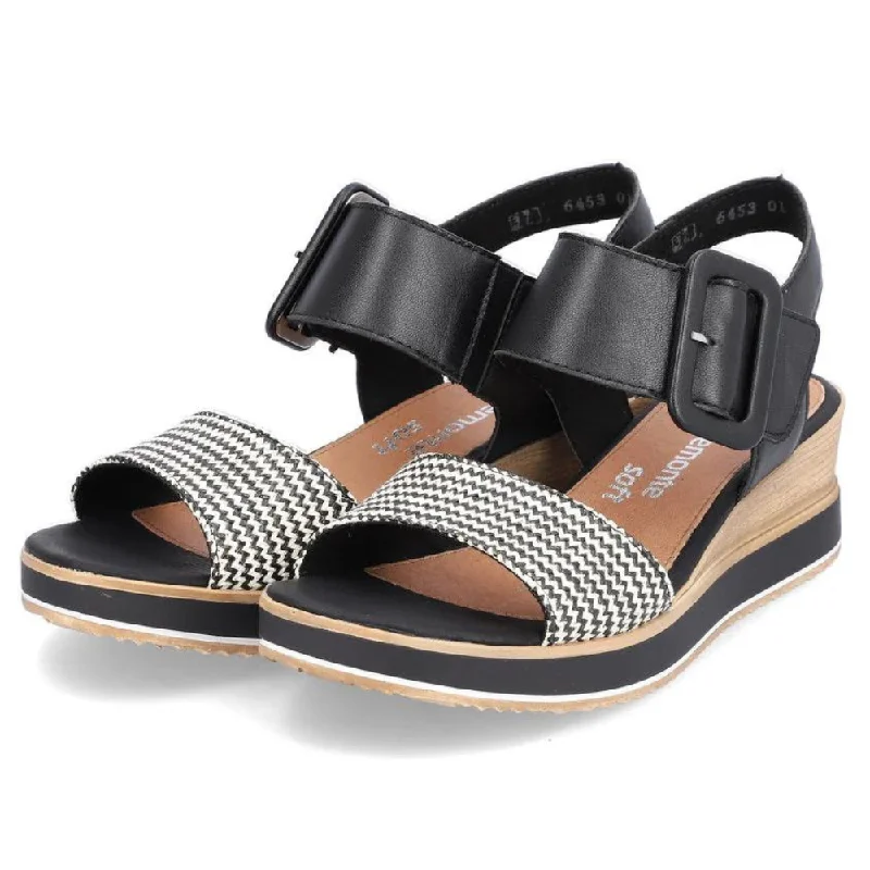 Remonte Jerilyn 53 Black Leather Sandal (Women's)