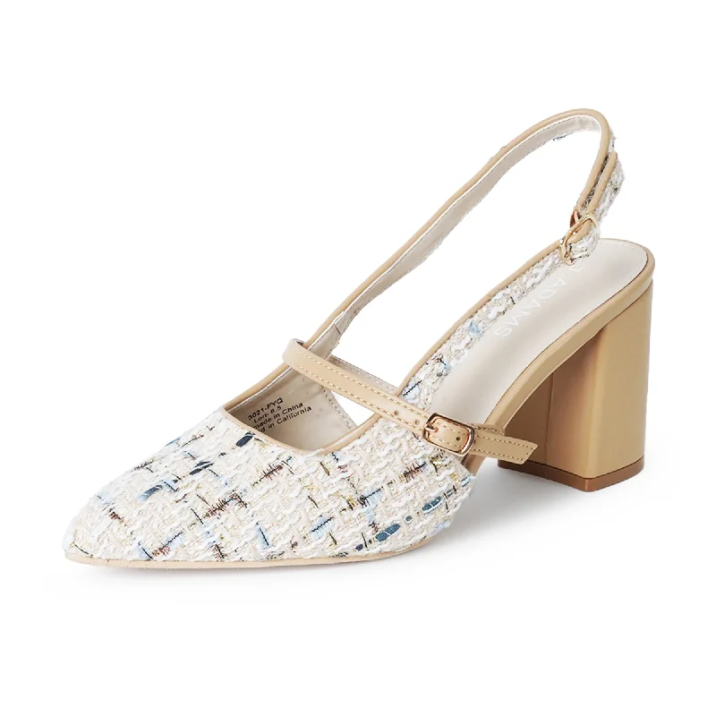 silver high heels chic-Lori | Beige Tweed