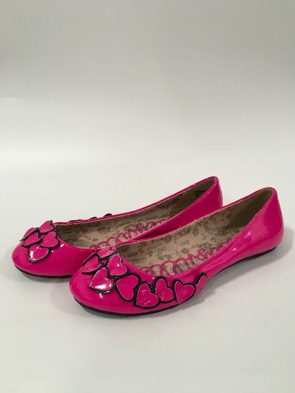 flats with secure entry-Pink Shoes Flats Betseyville, Size 7.5