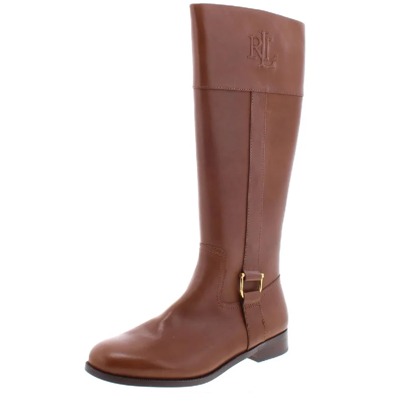 Boots for military use-Lauren Ralph Lauren Womens Bernadine Leather Tall Riding Boots