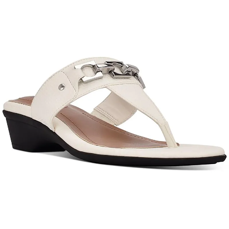 chic sandals with bows-Style & Co. Womens Calistaa  Dressy Slip On Wedge Sandals