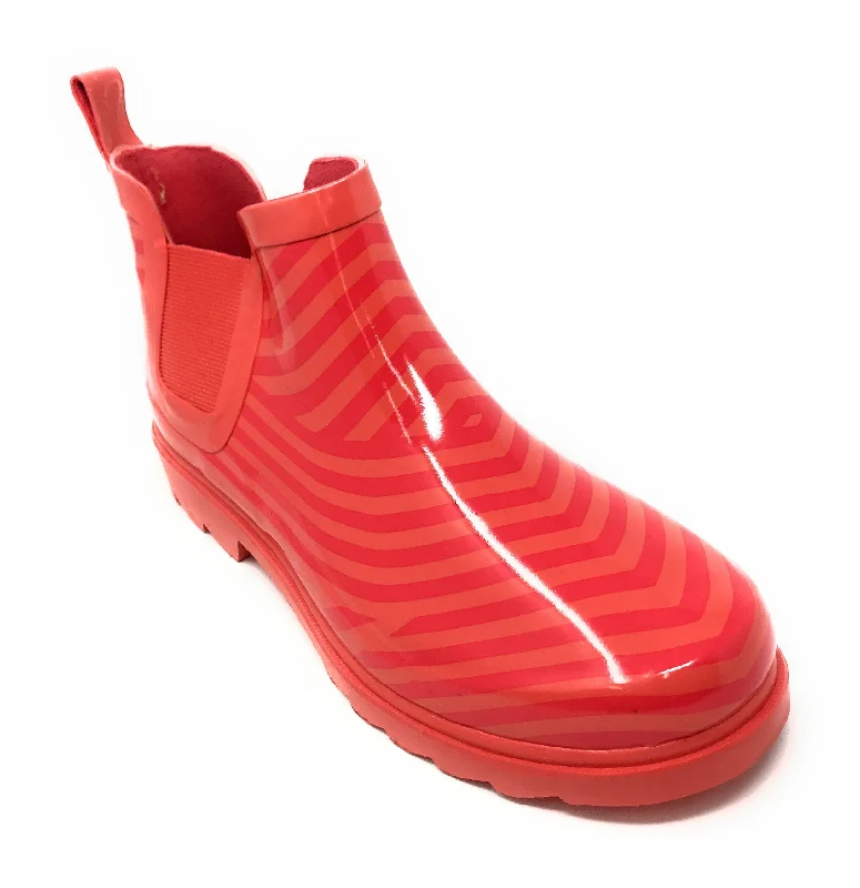 Women's Chevron Print Rubber Rain Shoes