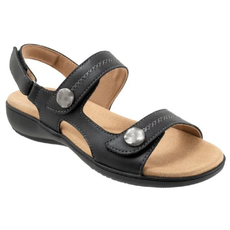 Trotters Romi Stitch Black Sandal (Women's)