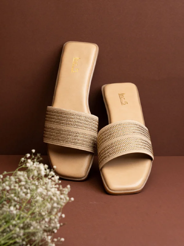 flats with hardwood floors-Womens Beige Casual Solid Open Toe Flats