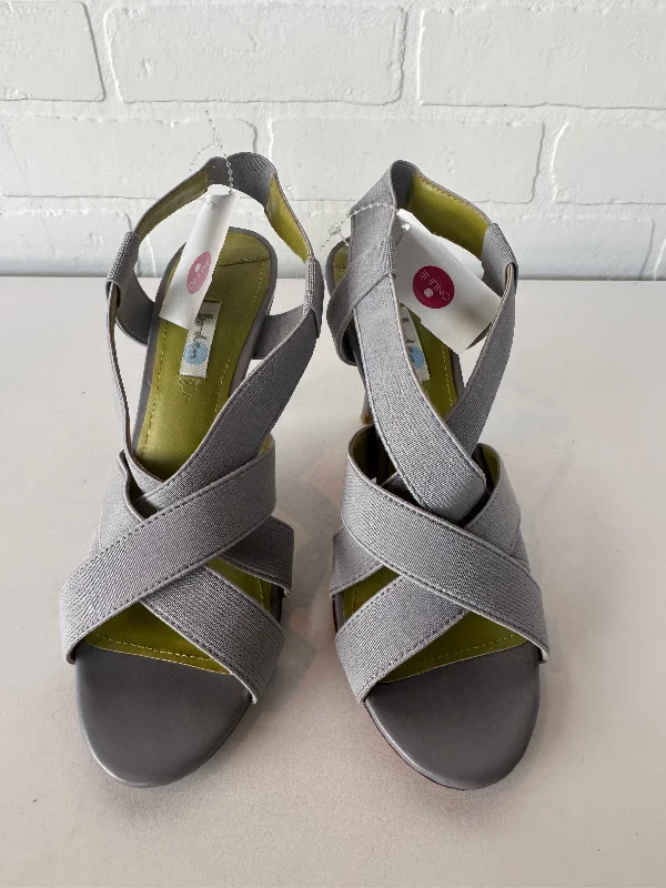 sandals with metallic shine-Sandals Heels Stiletto By Boden In Grey, Size: 6