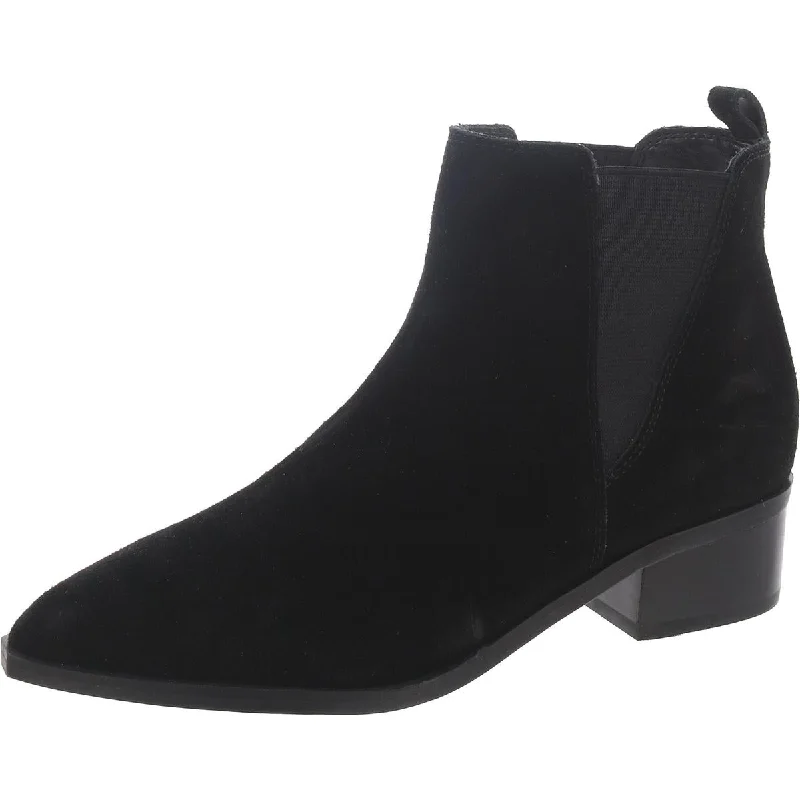 Boots with firm heels-Marc Fisher LTD Womens Yikalo Suede Pull On Chelsea Boots