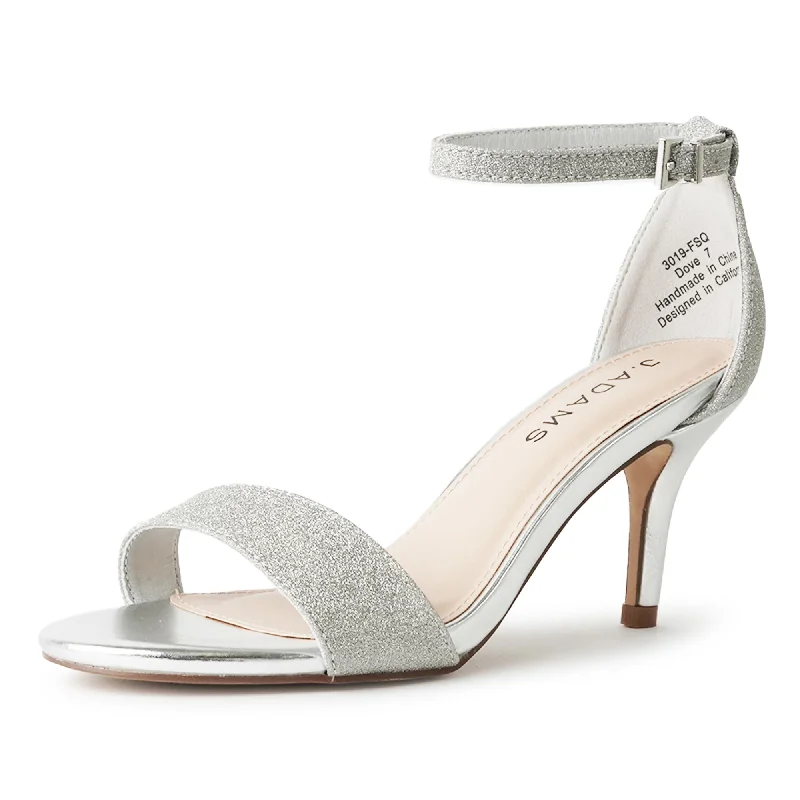 breathable high heels airy-Dove | Silver Fine Glitter