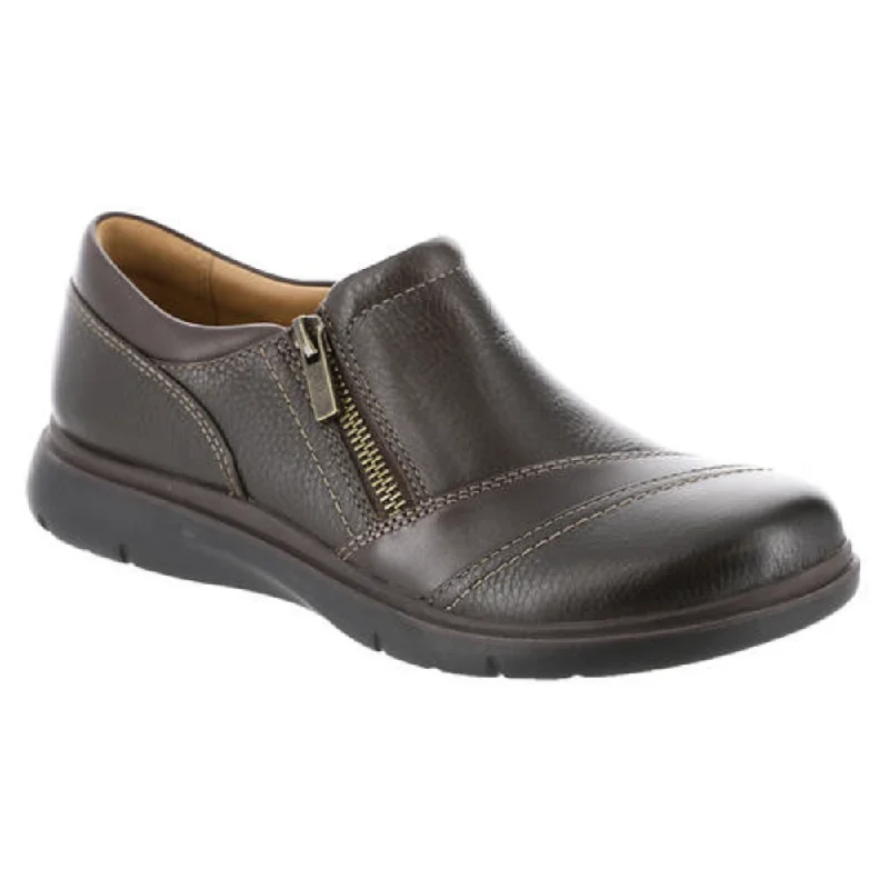 Clarks Certina Pure Dark Brown Leather Slip-On (Women's)