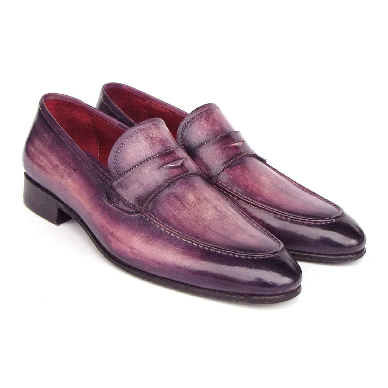 Loafers with quick-dryPaul Parkman 17PRP33 Men's Shoes Purple Patina Leather Penny Loafers (PM6419)