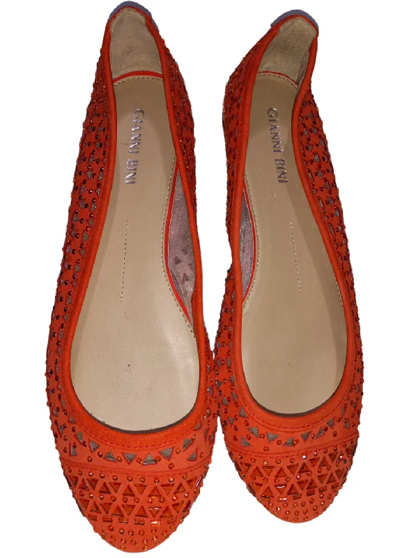 affordable flats near stations-Orange Shoes Flats Gianni Bini, Size 7.5