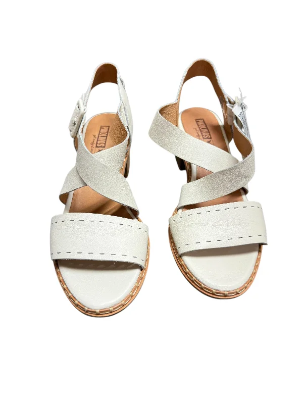 cheap sandals near me-Sandals Heels Block By Pikolinos In White, Size: 8.5