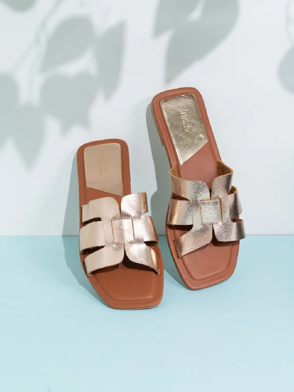 small flats near libraries-Womens Rose Gold Casual Solid Open Toe Flats