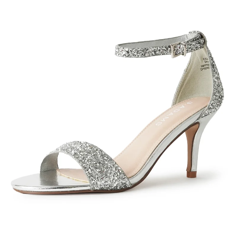 trendy high heels laces-Dove | Silver Glitter