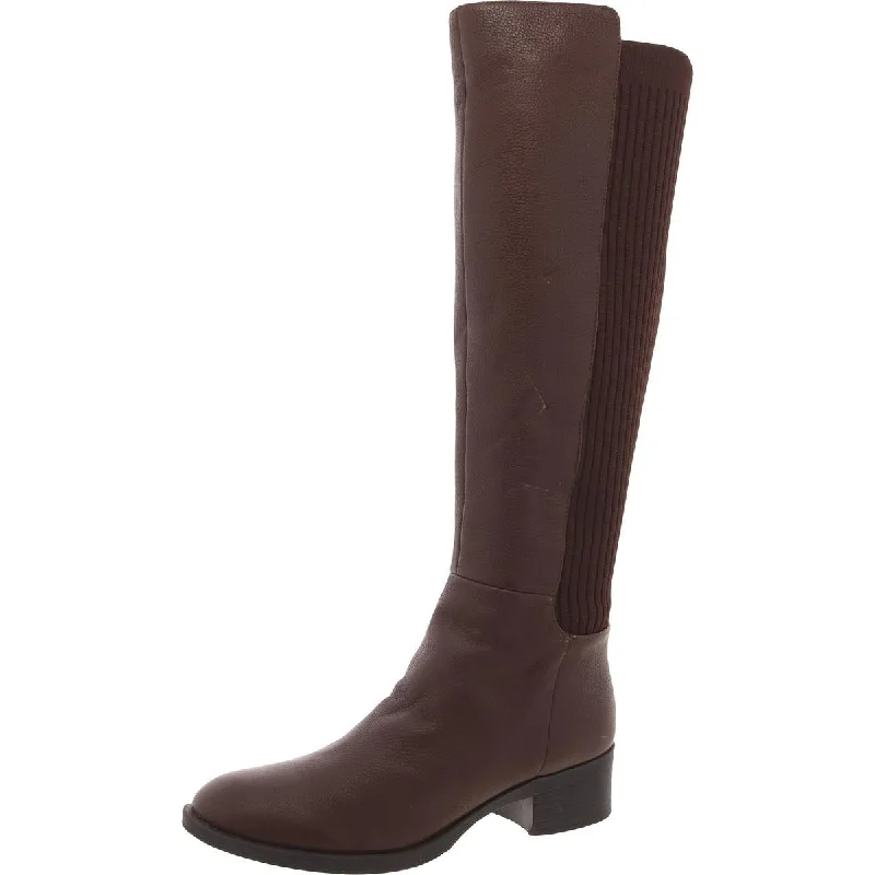 Boots for cool hikes-Kenneth Cole Womens Leanna Leather Solid Knee-High Boots