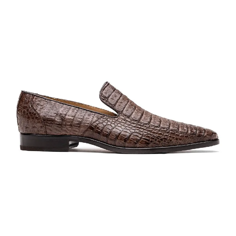 Loafers with enhanced comfortMarco Di Milano Trento Men's Shoes Genuine Caiman Crocodile Slip-On Loafers (MDM1115)