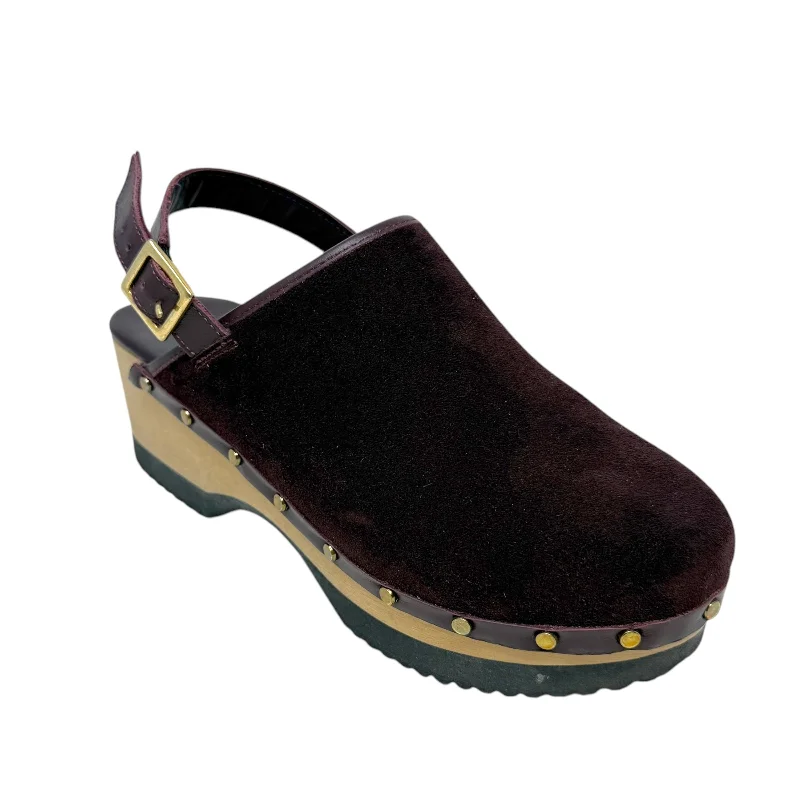 adjustable high heels fit-The Greta Backstrap Clog By M. Gemi In Maroon, Size: 8.5