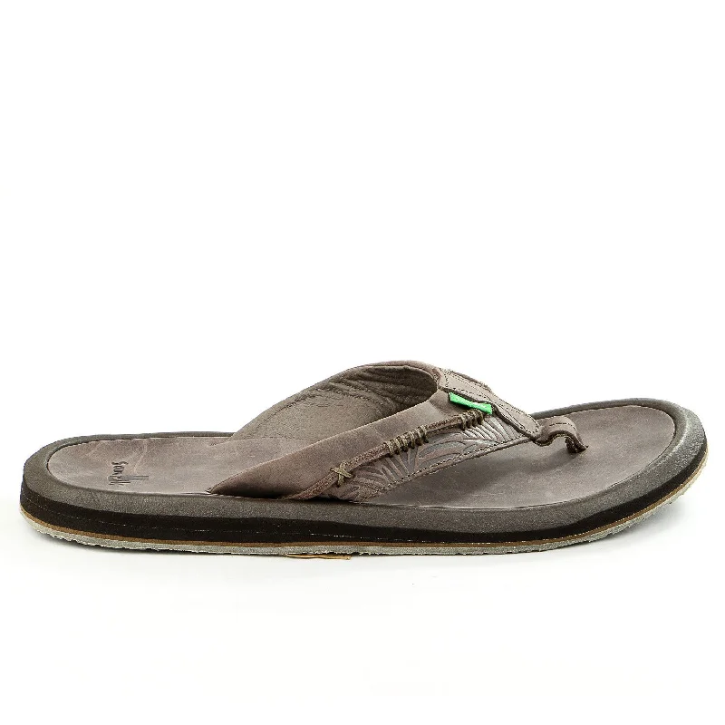 waterproof sandals for lakes-Sanuk Aloha Cowboy Flip Flop - Dark Brown - Mens