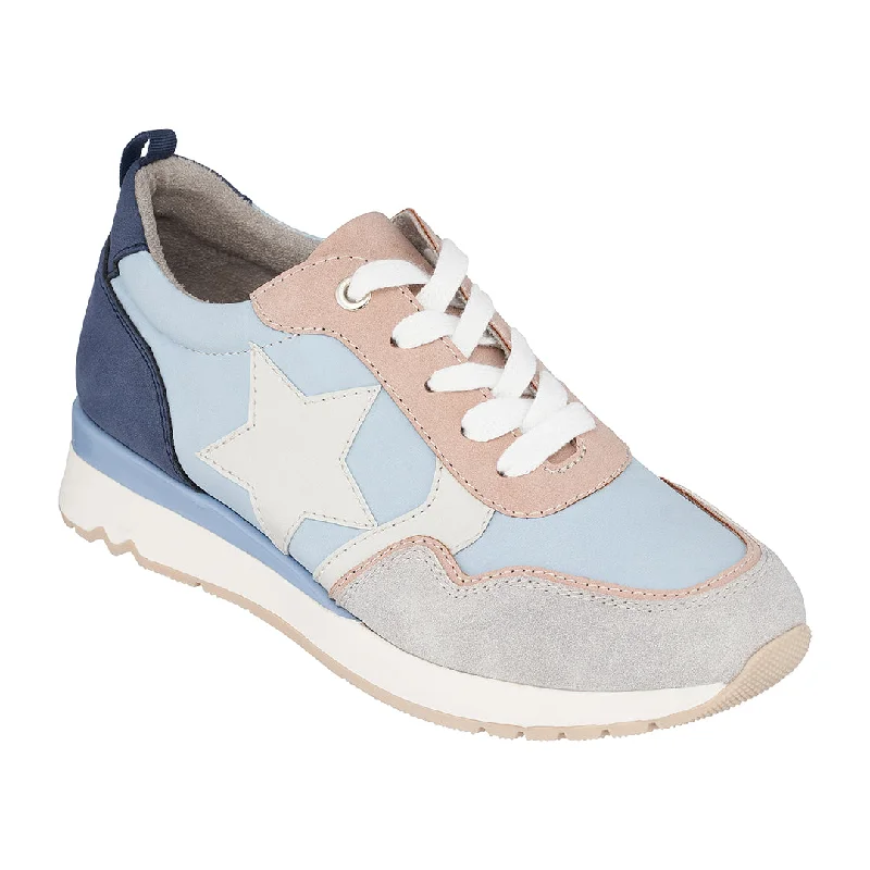 Athletic shoes with cushioned heelsSamantha Blue Star Sneakers