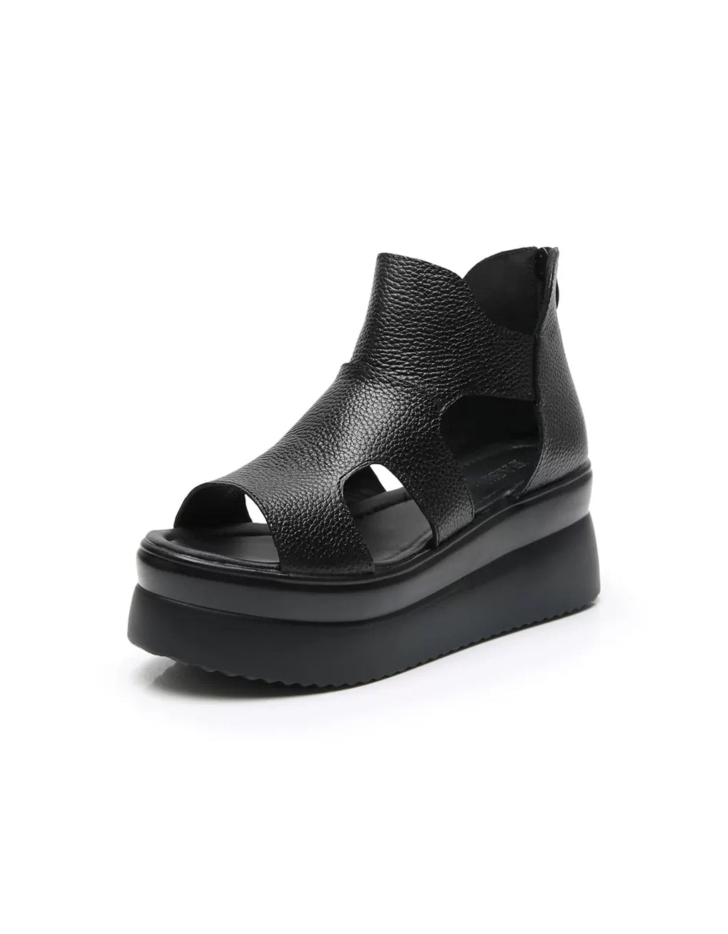 sandals with rugged design-Open Toe Summer Platform Sandals Black