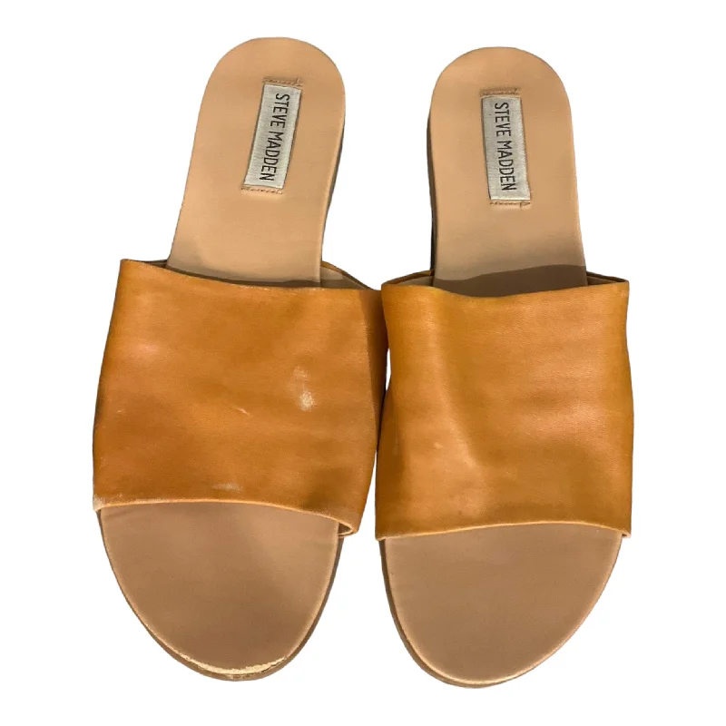 small flats near cafes-Tan Shoes Flats Steve Madden, Size 8.5