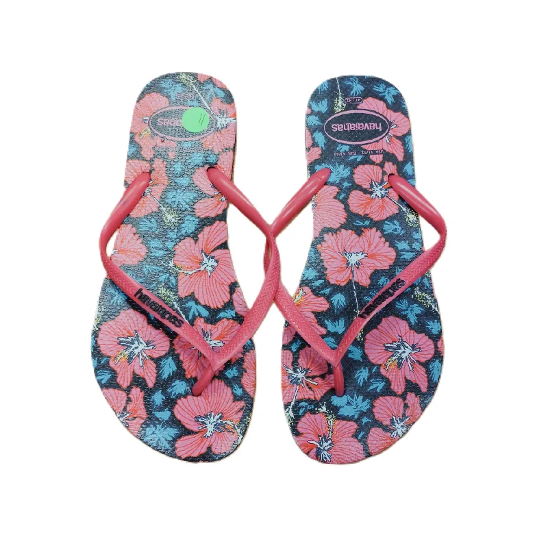 small flats near metro-Floral Print Shoes Flats By Havaianas, Size: 11