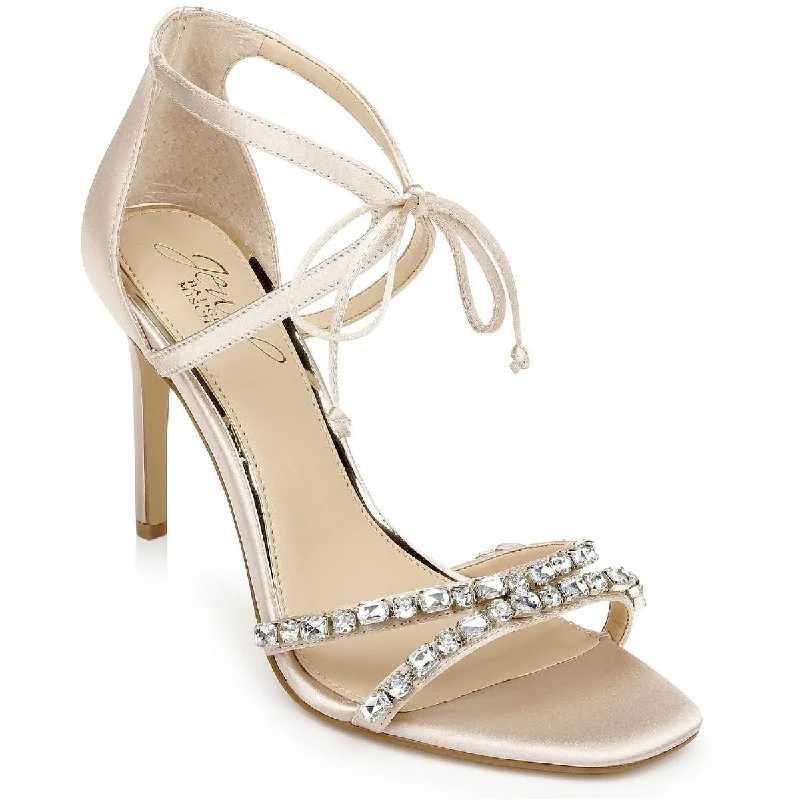 metallic high heels glow-Jewel Badgley Mischka Womens Chandler Dressy Pumps Ankle Strap