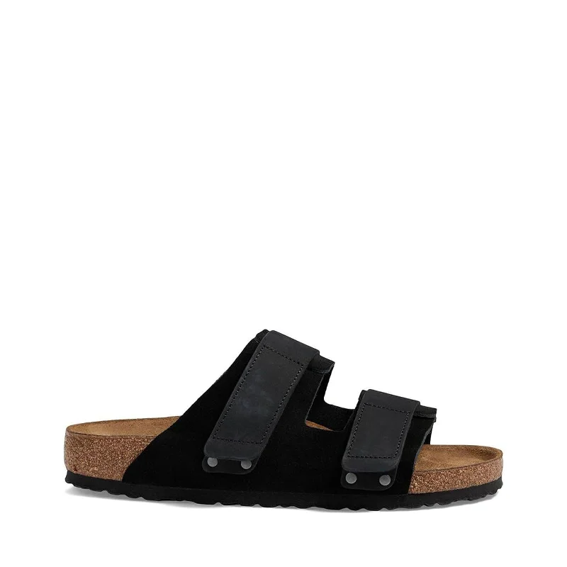 new sandals with flair-Women's Shoes Birkenstock UJI Nubuck/Suede Leather Slide Sandals 1024832 BLACK