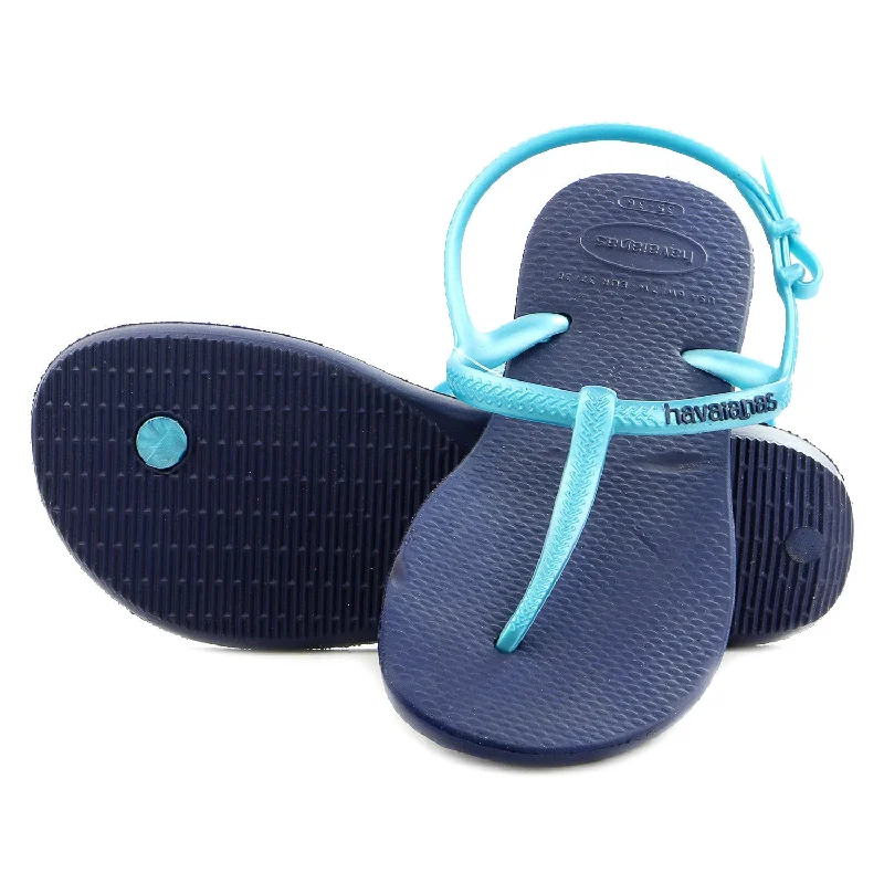 sandals with breathable soles-Havaianas Freedom Thong Flip Flop Sandal - Navy/Blue - Womens