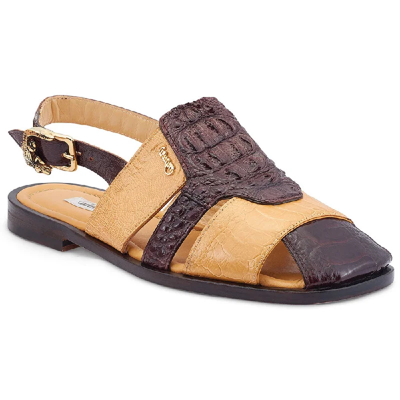 waterproof sandals for pools-Mauri 5161 Tahiti Ostrich Leg / Hornback Crown Sandals Sp. Rust / Light Caramel