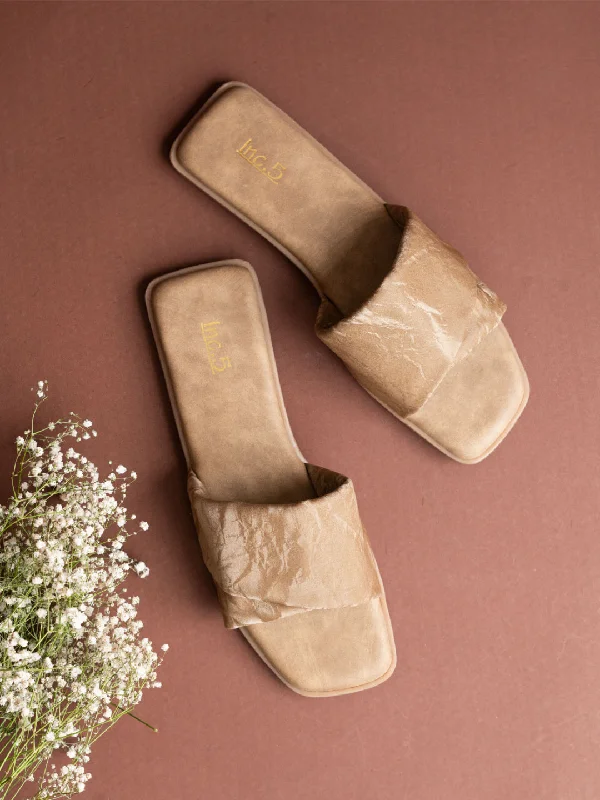 new flats near parks-Womens Tan Casual Solid Open Toe Flats