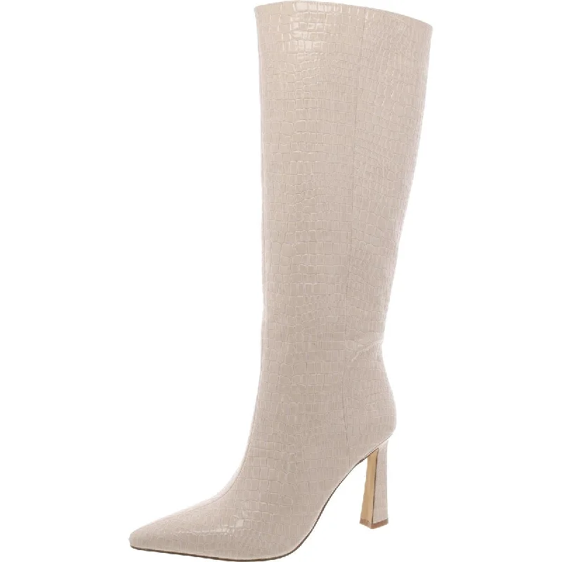 Boots in soft gray-Steve Madden Womens Shayna Patent Pointed Toe Knee-High Boots