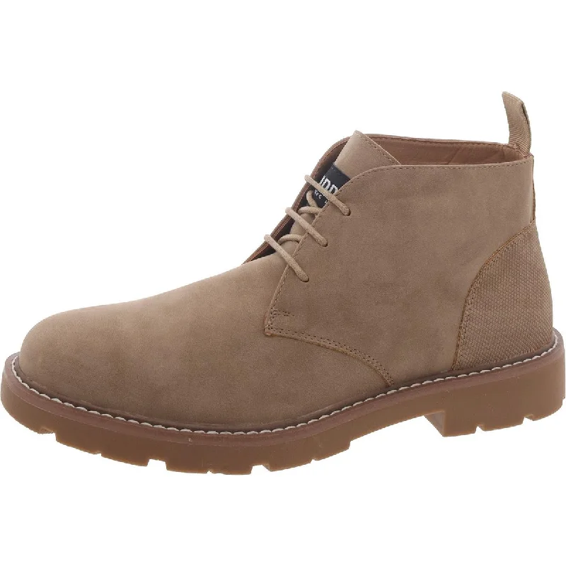 Boots for stylish hikes-Steve Madden Womens Faux Leather Lace-Up Chukka Boots