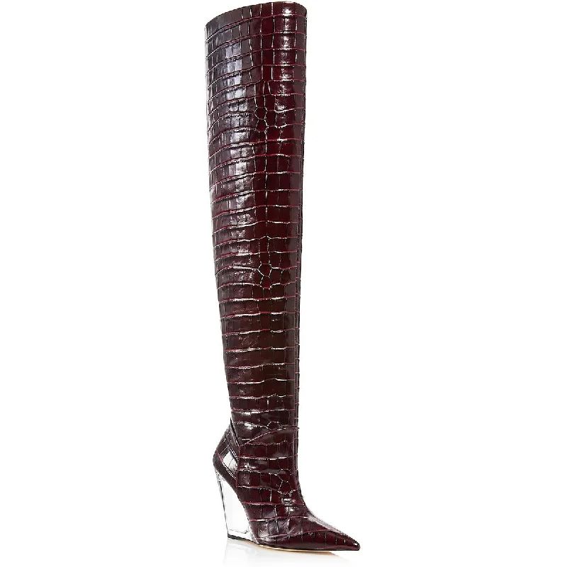 Boots for camping-Stuart Weitzman Womens Tall Transparent Thigh-High Boots