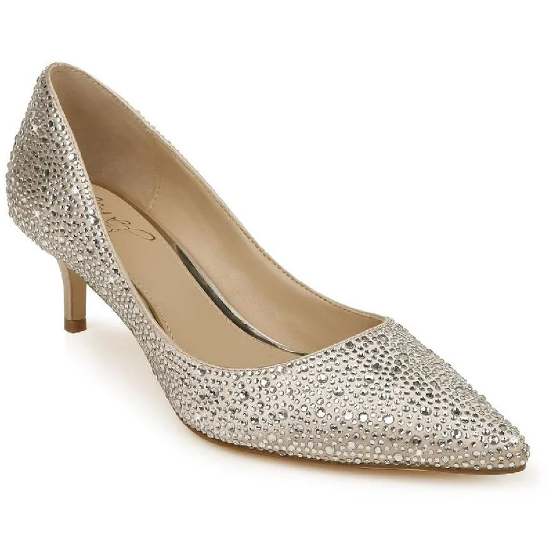 affordable high heels sale-Jewel Badgley Mischka Womens Frenchie Rhinestone Pumps