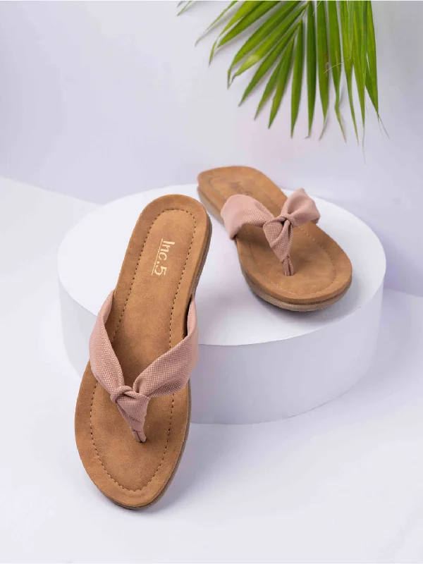 budget flats with balconies-Womens Peach Casual Solid Round Toe Flats