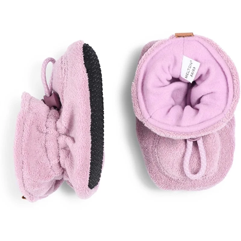 open toe slippers women-MELTON Terry Textile Slippers Mauve Shadows