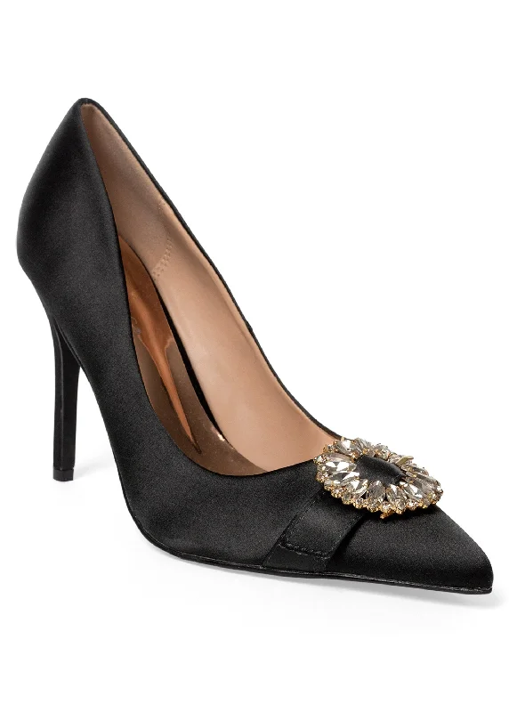 metallic high heels shine-Laura Pumps - Black