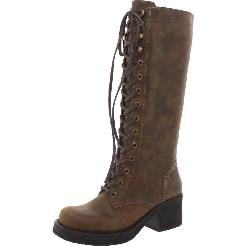 Boots for leg turn-JC Play by Jeffery Campbell Womens Leather Block Heel Combat & Lace-Up Boots