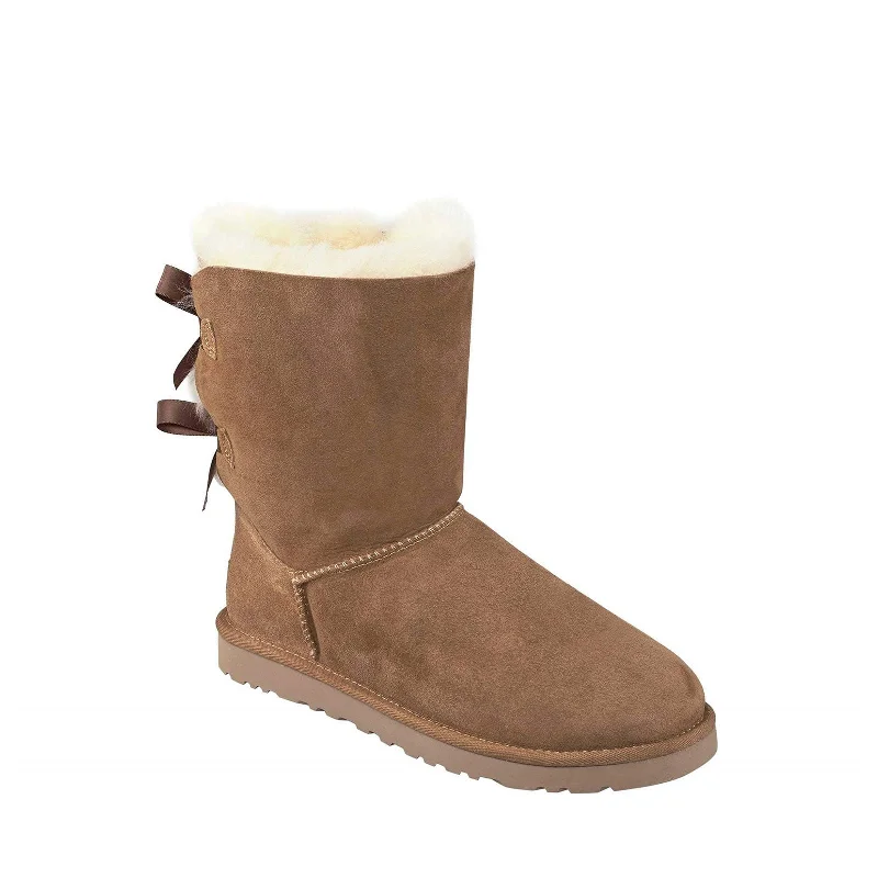 Boots in gray-Women's Shoes UGG BAILEY BOW II Twinface Sheepskin Boots 1016225 CHESTNUT