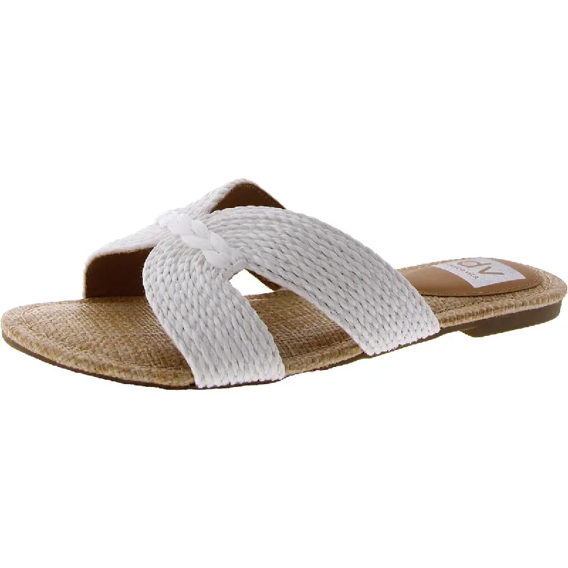 budget sandals with soles-Dolce Vita Womens Geeya Textured Slip-On Slide Sandals