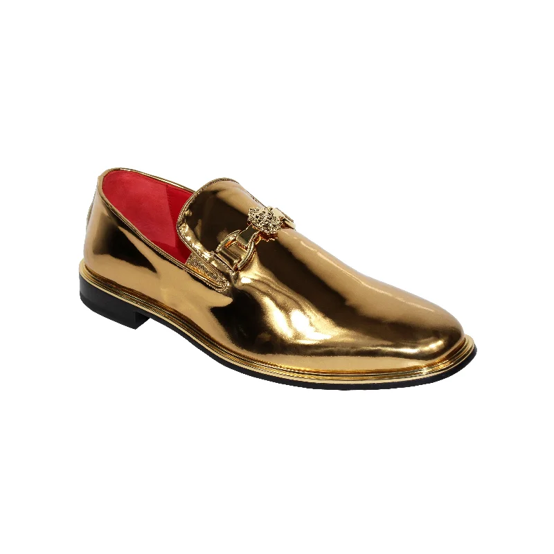 Loafers for long wearEmilio Franco EF335 Men's Shoes Gold Calf Mirror Finish Formal Loafers (EFC1034)