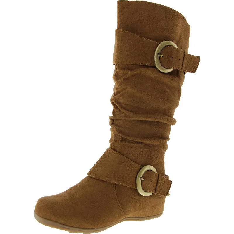 Boots with chic heels-Journee Collection Womens Round Toe Pull On Mid-Calf Boots