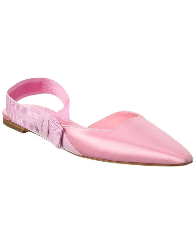 Ferragamo Vania Satin Slingback Flat