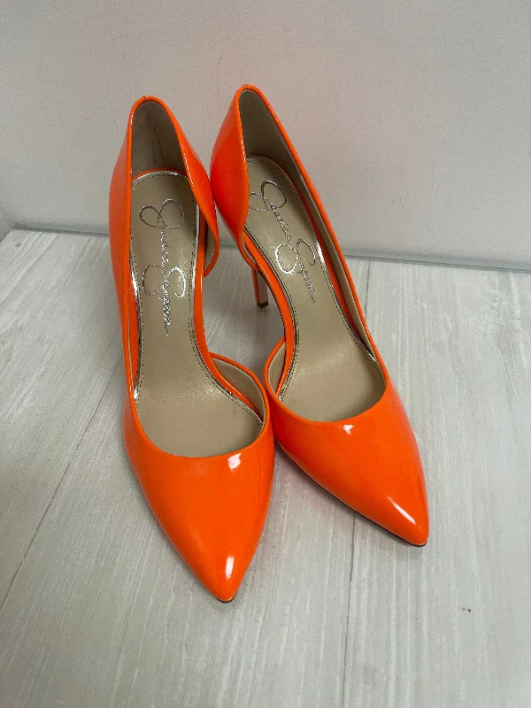 navy high heels depth-Shoes Heels Stiletto By Jessica Simpson In Orange, Size: 8