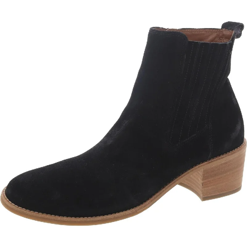 Boots for rugged outings-Paul Green Womens Suede Block Heel Chelsea Boots