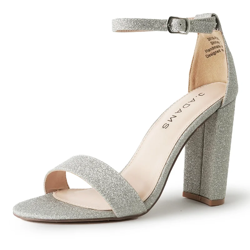 trendy high heels spark-Shirley | Silver Fine Glitter