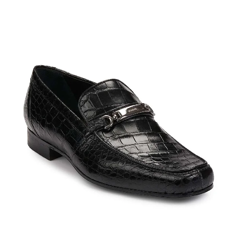 Loafers for easy stylingMauri 4894 Designer Men's Shoes Black Exotic Alligator Loafers (MA4915)