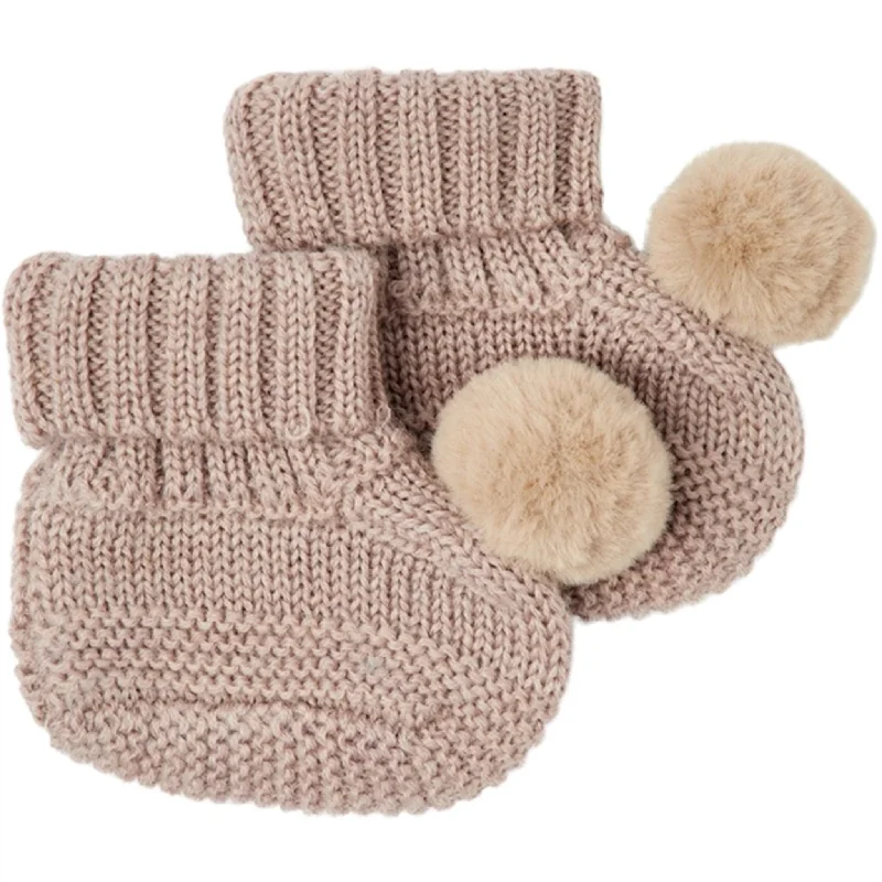 adjustable slippers for flexibility-Name it Sphinx Wrilla Wool Knit Slippers With Pom Pom