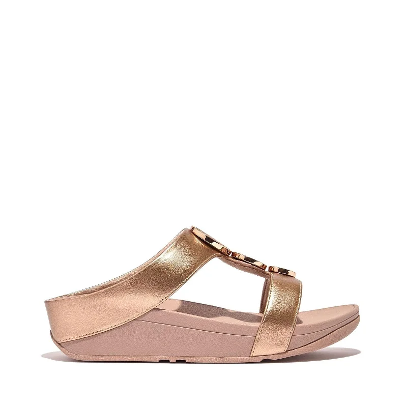 sandals with high heels-Women's Shoes Fitflop HALO SLIDE Platform Wedge Sandals HJ2-323 ROSE GOLD