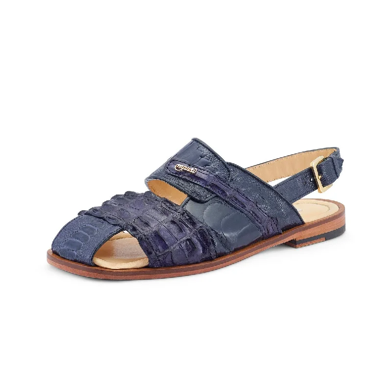 stylish sandals with bows-Mauri Bali 5171 Men's Shoes Wonder Blue Exotic Ostrich / Hornback Sandals